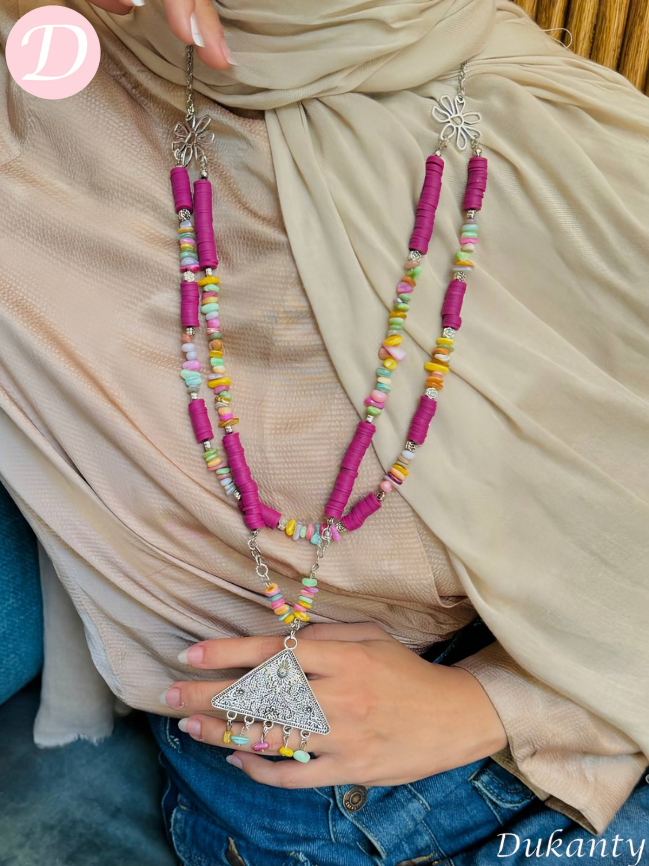 قلادة زينب - مطلية بالفضة