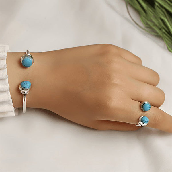 Siren Simple Set - Silver Plated and Turquoise