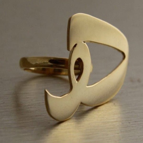 Letter Customized Ring - Gold Plated
