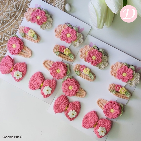 Rose Crochet Hair Bows
