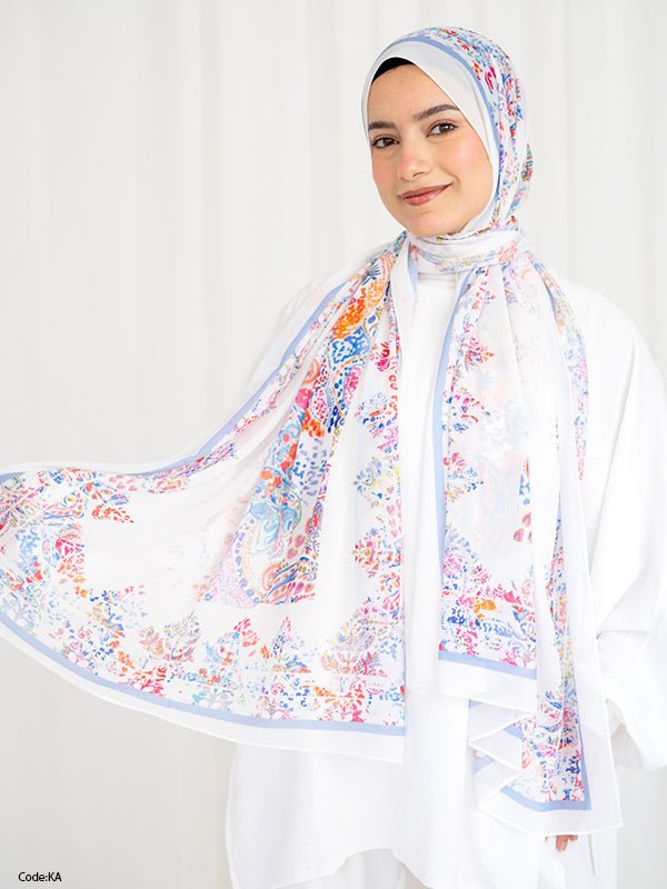 وشاح جوري - كريب شيفون