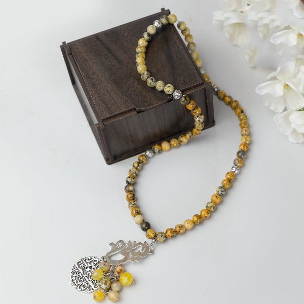 "Laila" Customized Rosary - Yellow Agate