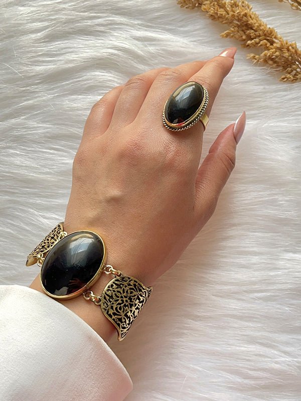 Arabian Kaaf Set - Black Agate