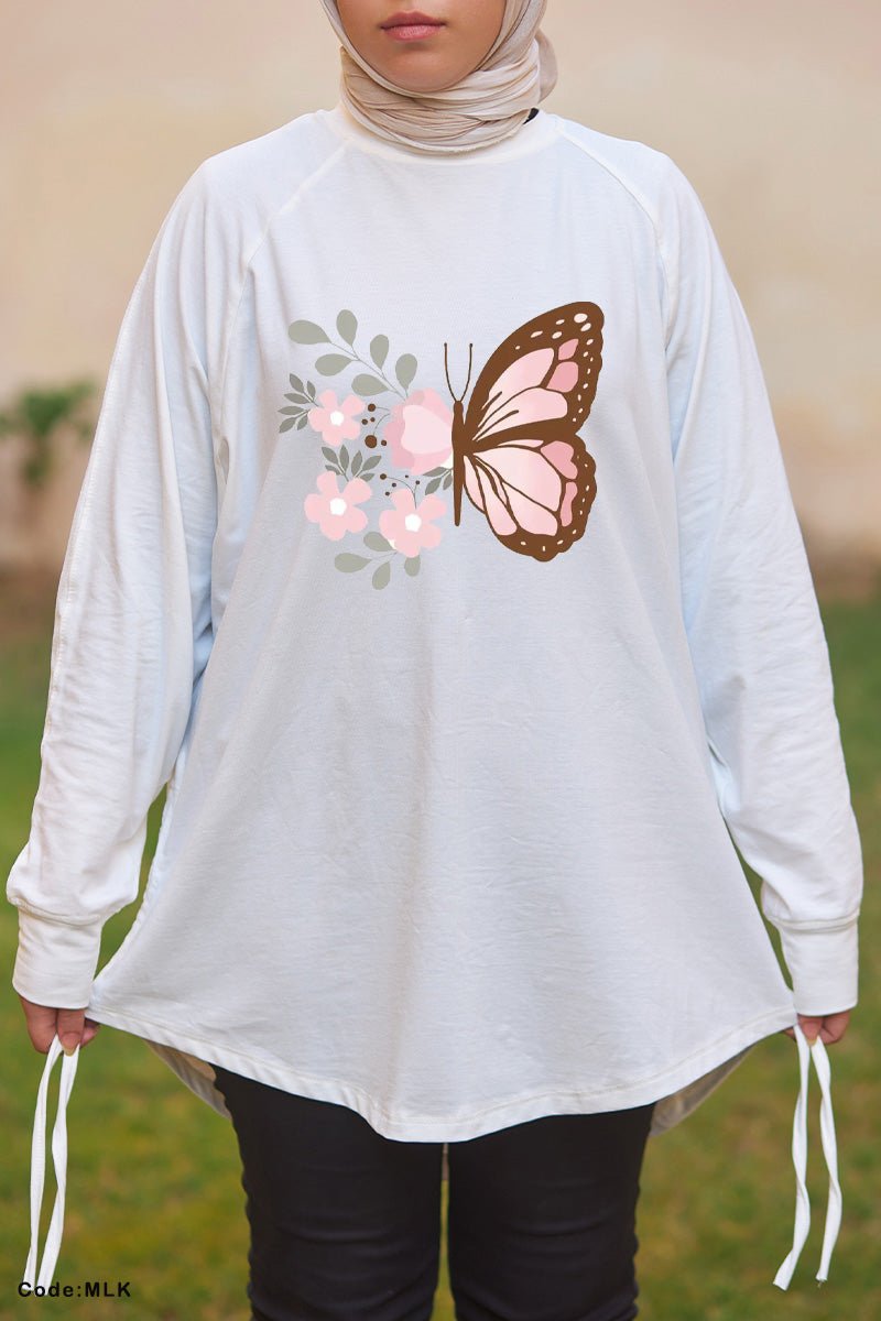 Pink Butterfly Woman T-shirt - Cotton