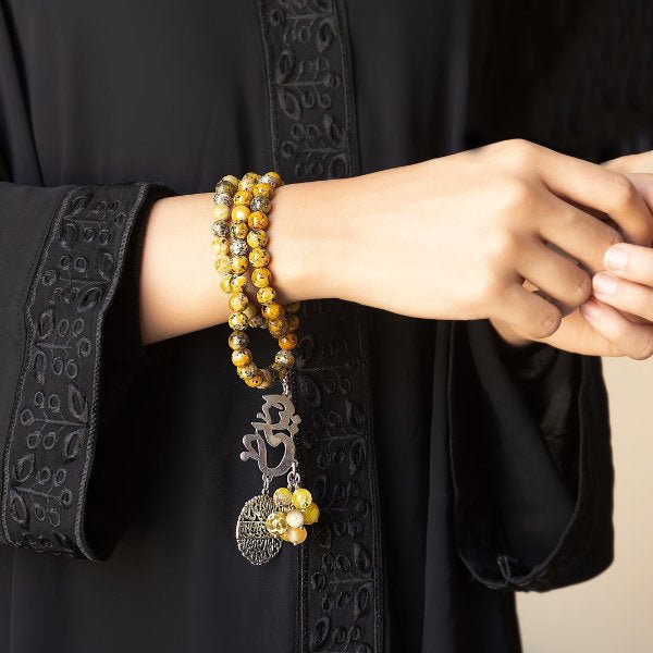 "Laila" Customized Rosary - Yellow Agate