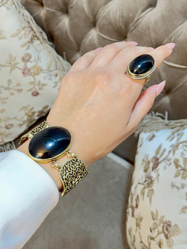 Arabian Kaaf Set - Black Agate