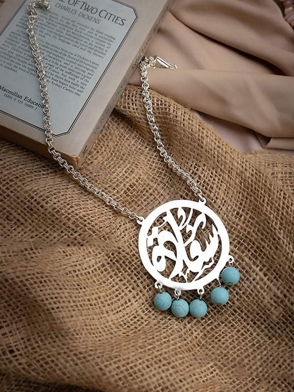 Saada Silver Plated Necklace - Turquoise Stone