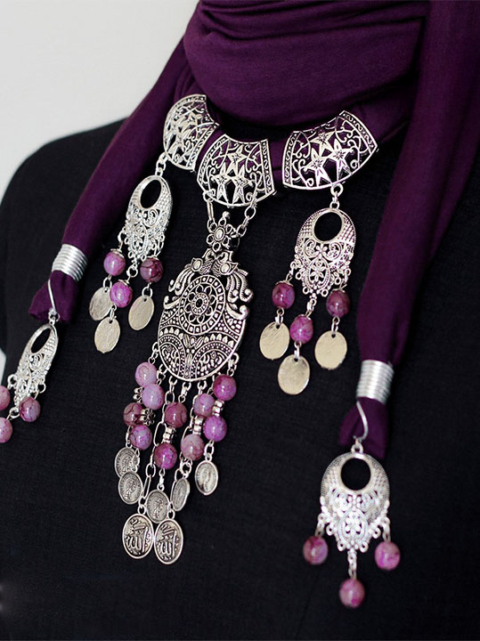 Sara Necklace Scarf - Purple