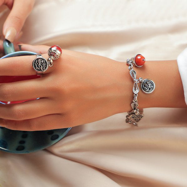 مجموعة "الحب" البسيطة - مطلية بالفضة