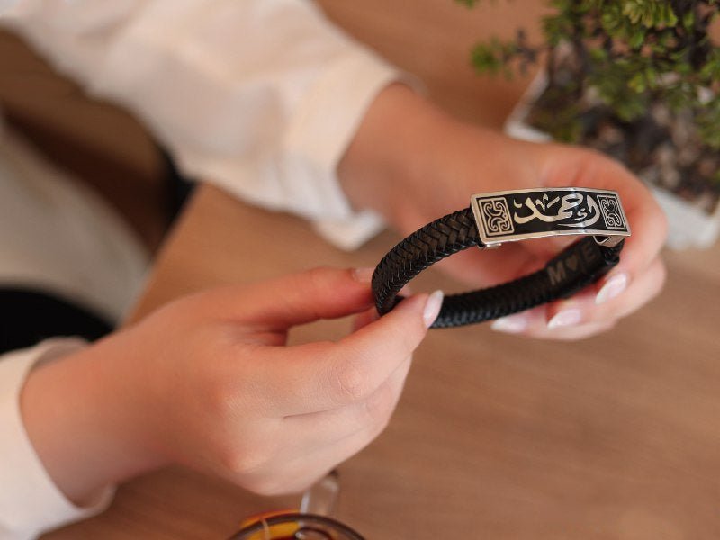 سوار "أحمد" الأنيق - جلد مطلي بالفضة