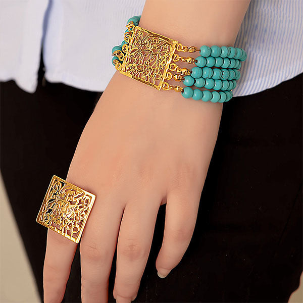 Turquoise Gold Plated Set