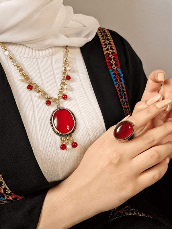 طقم داليدا الفريد من نوعه - حجر العقيق