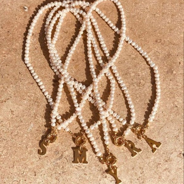 Laila Natural Pearl Customized Necklace - Gold Plated