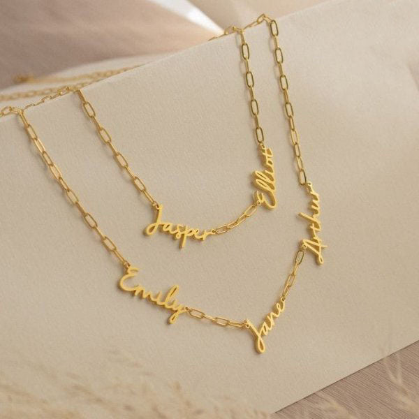 Happy Family Customized Necklace - Gold Plated