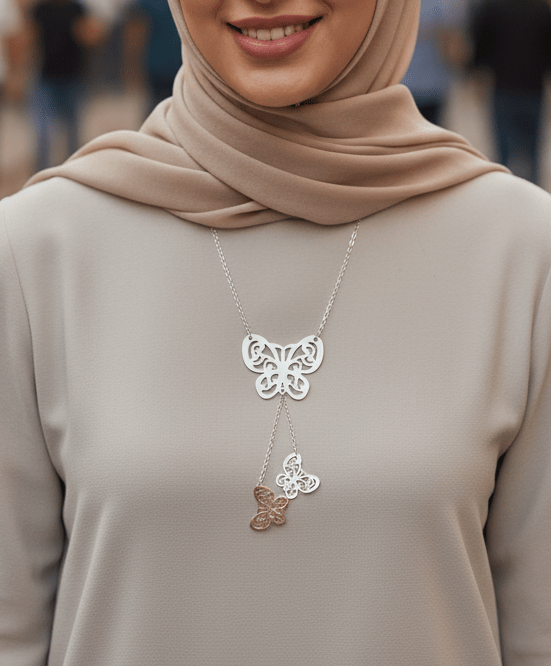 The Butterfly Necklace - Silver Plated