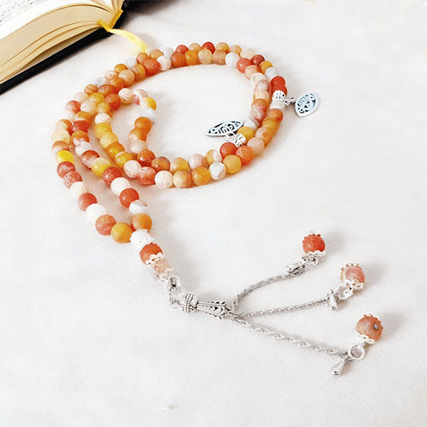 Star Rosary Agate - Silver Plated
