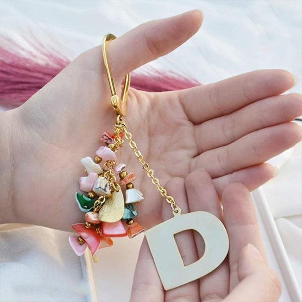 Your Letter Gold Plated Medal - Seashells Stones