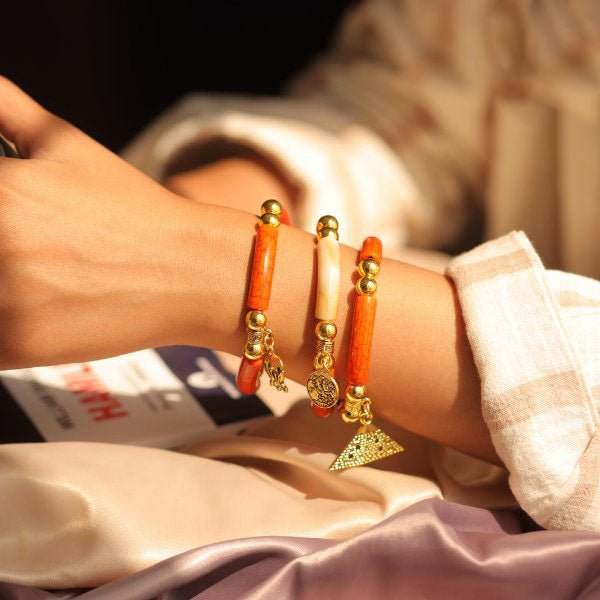 مجموعة أساور سيسيليا - أكريليك برتقالي