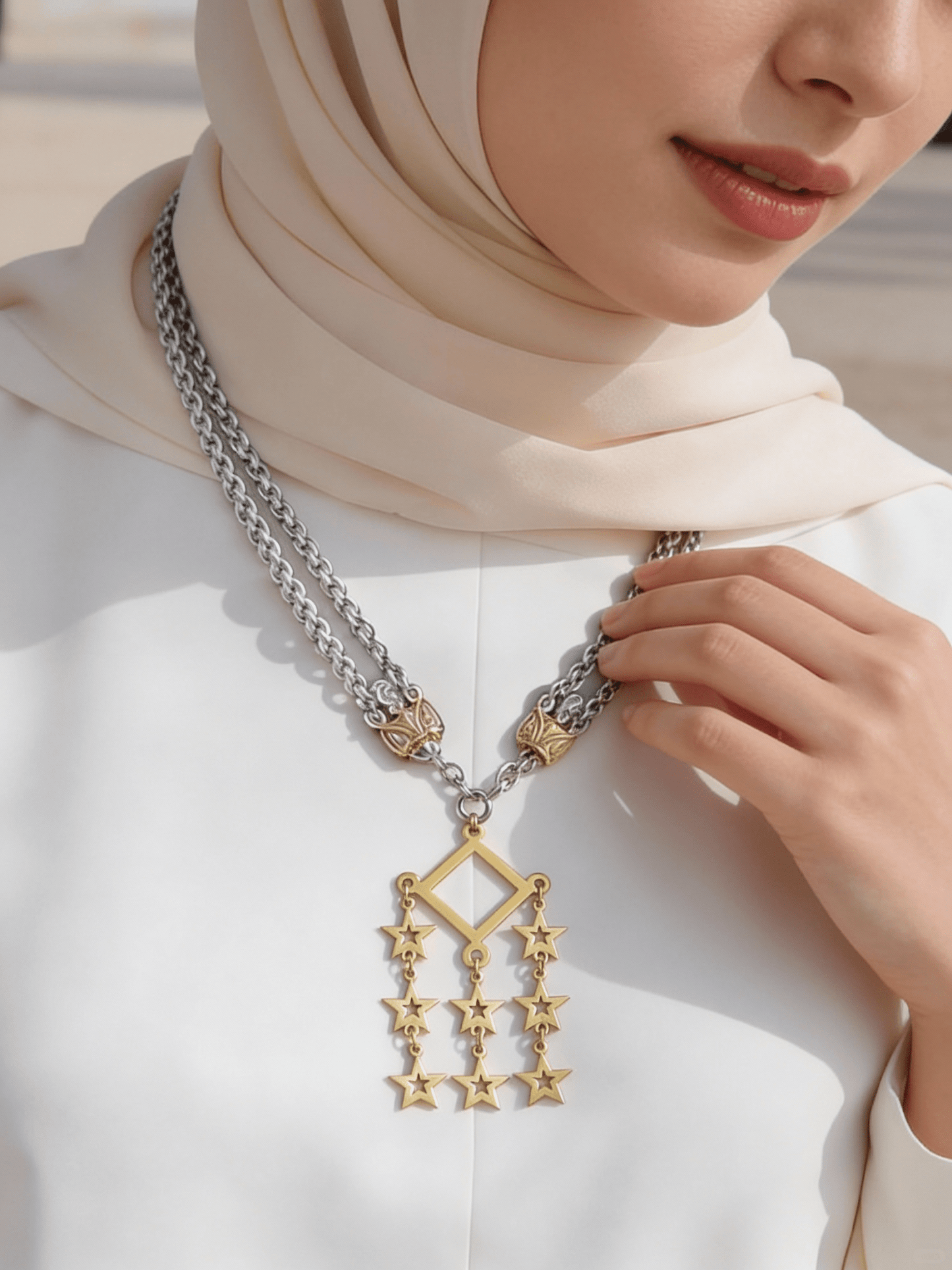 Ghadeer Necklace - Gold & Silver Plated