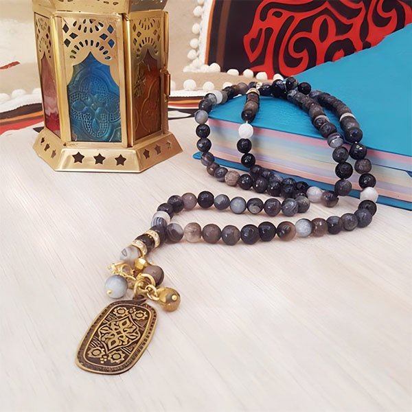 Haida Agate Rosary - Copper
