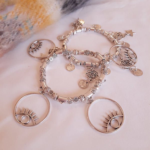 Charming Bracelets Set - Silver Metal