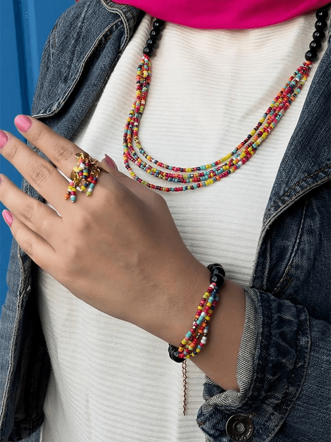 مجموعة إيما الأنيقة - عقيق وأحجار ملونة صغيرة