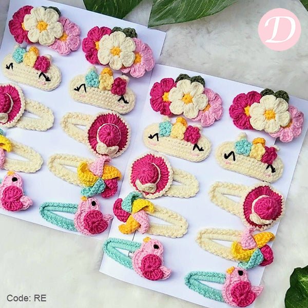 Flowers Crochet Hair Bows