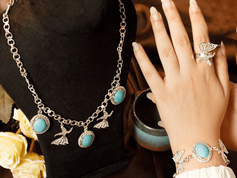 طقم أرورا - مطلي بالفضة