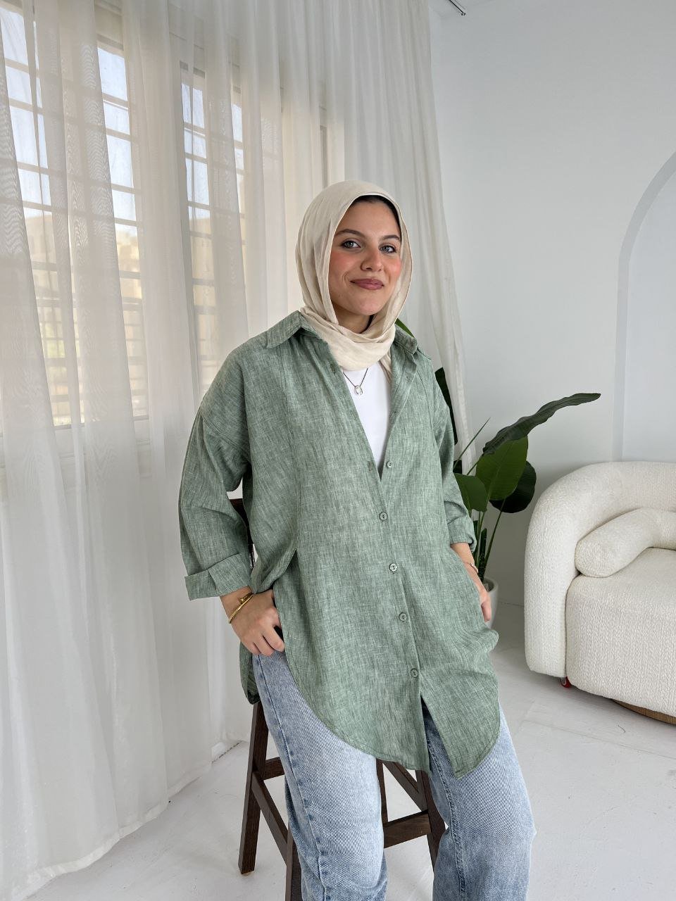 Monira Long Shirt - Linen
