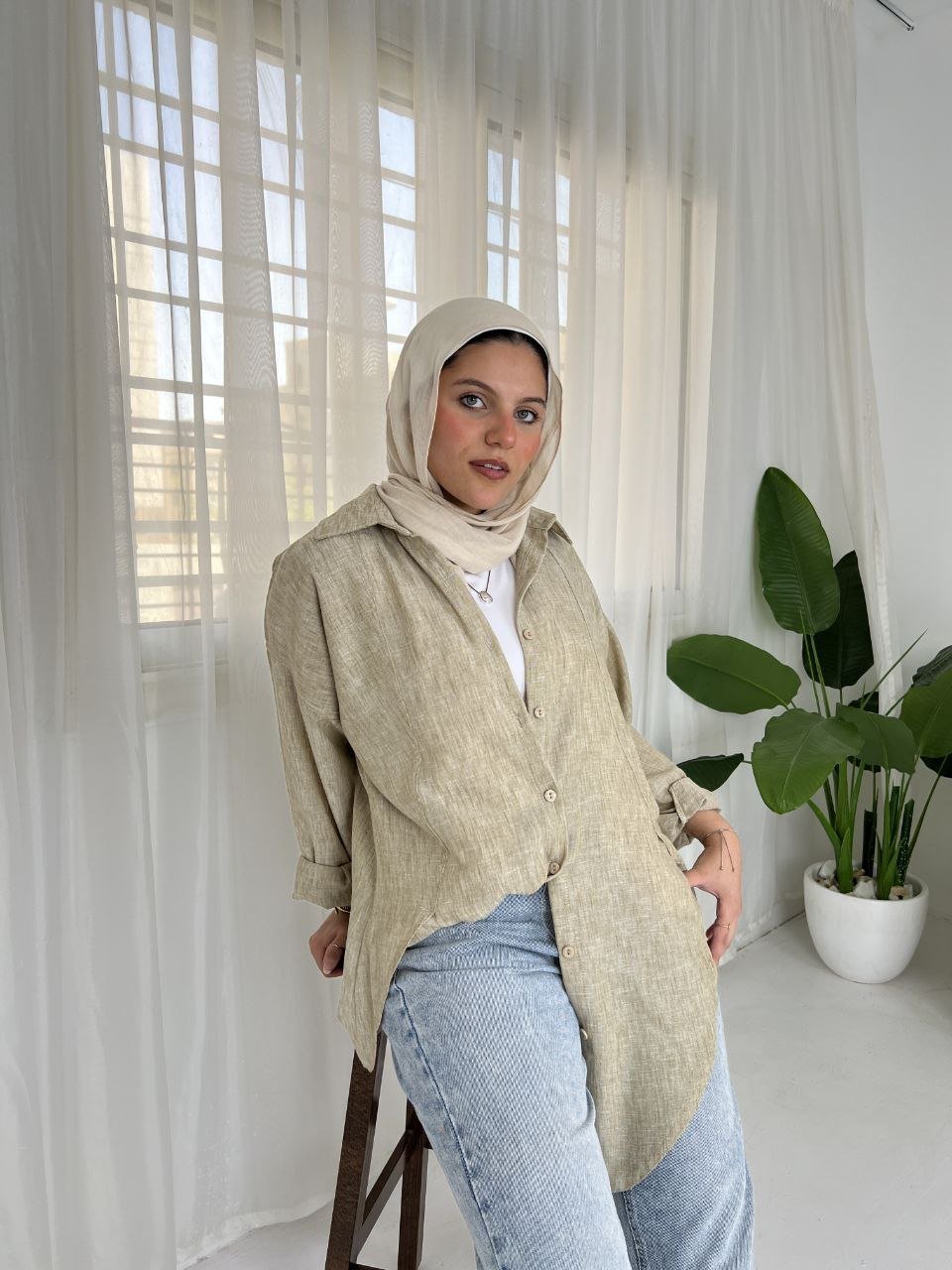Monira Long Shirt - Linen