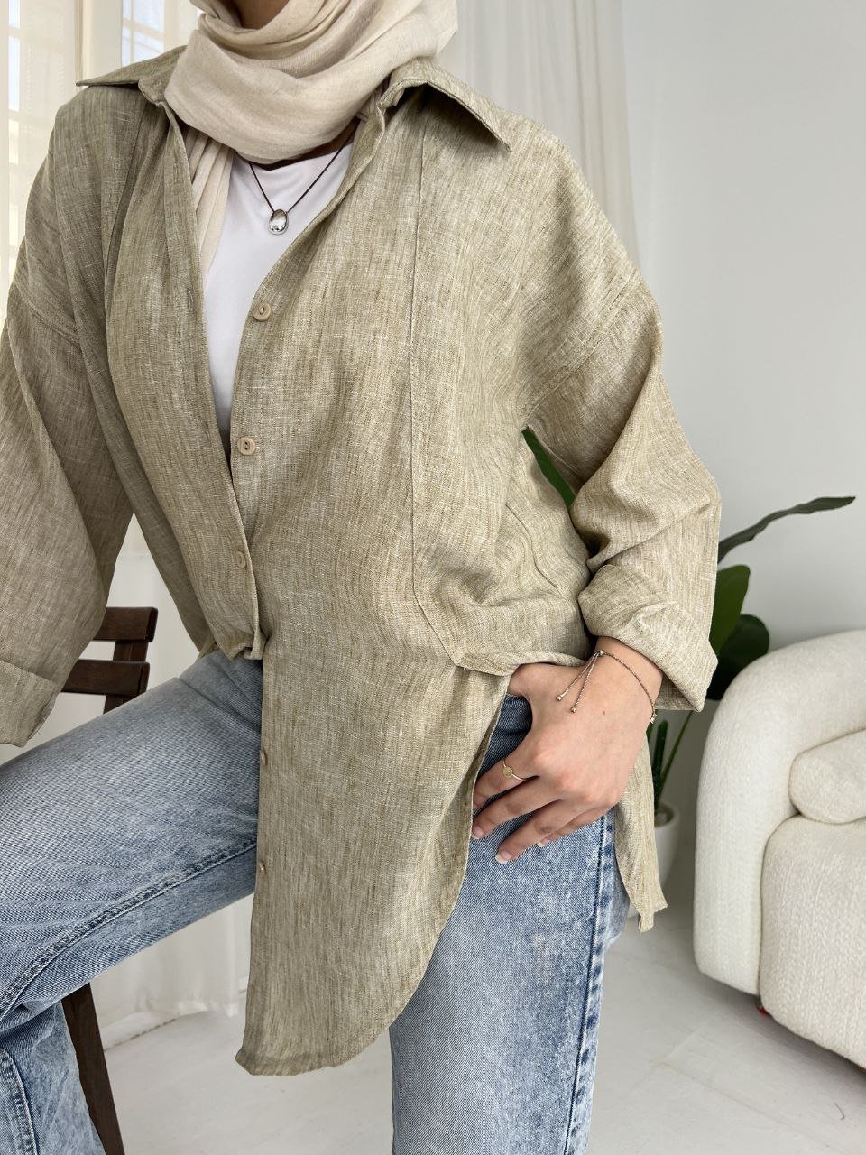 Monira Long Shirt - Linen