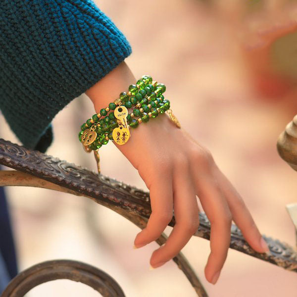 Moana Bracelet - Green Crystals