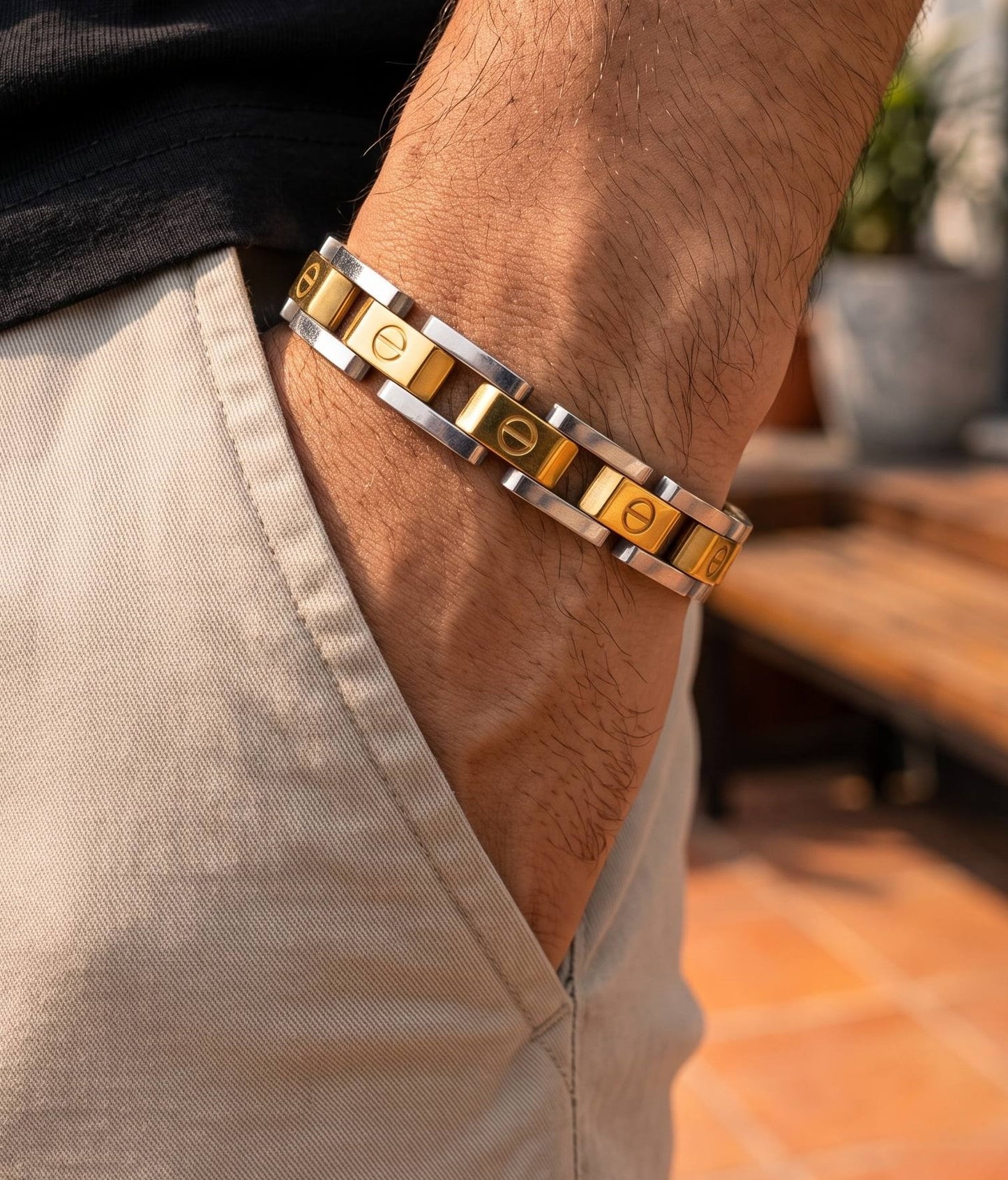 Iron Core Men Bracelet - Stainless Steel