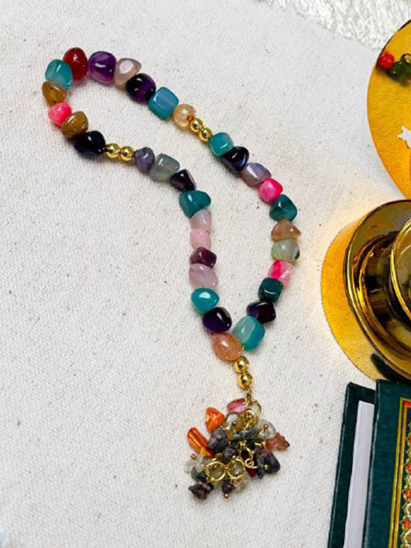 Colorful Shiny Rosary - Colorful Agate