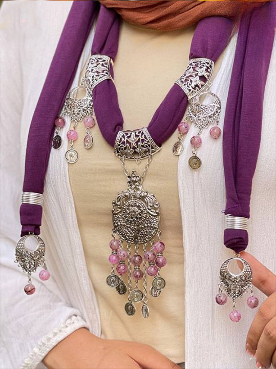 Sara Necklace Scarf - Purple