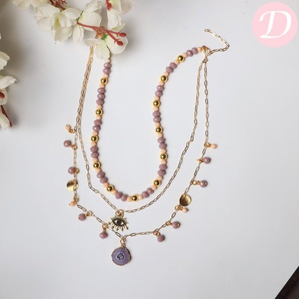 Violeta Necklace - Crystal and Hematite