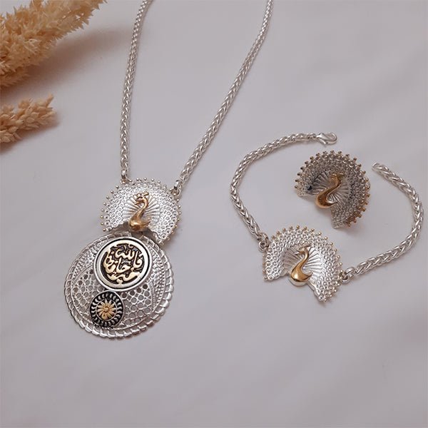 طقم فاطمة مطلي بالفضة