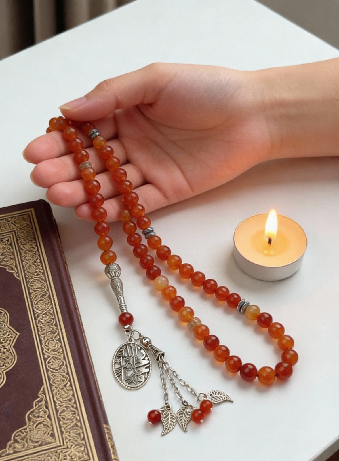 Shades of Red Rosary - Agate Stones