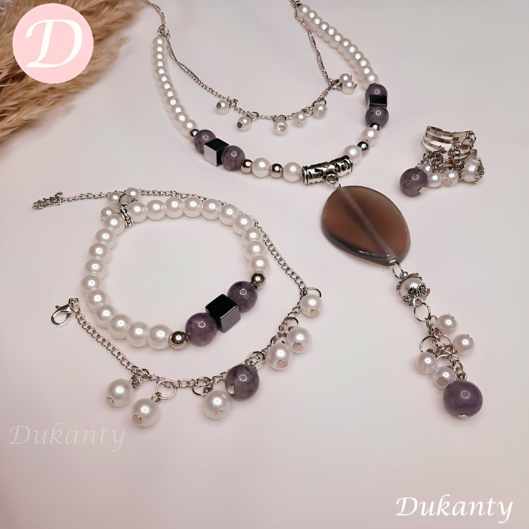 طقم فاطمة - لؤلؤ وأحجار عقيق