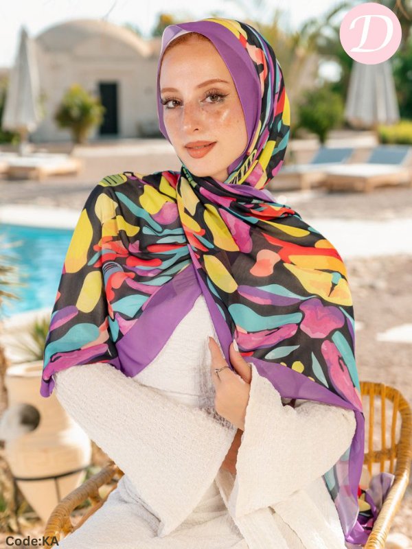 وشاح بسنت - كريب شيفون