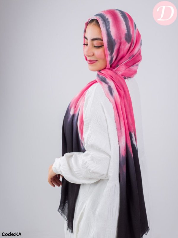 وشاح روك ستون - قطن مصبوغ بالربط - وردي