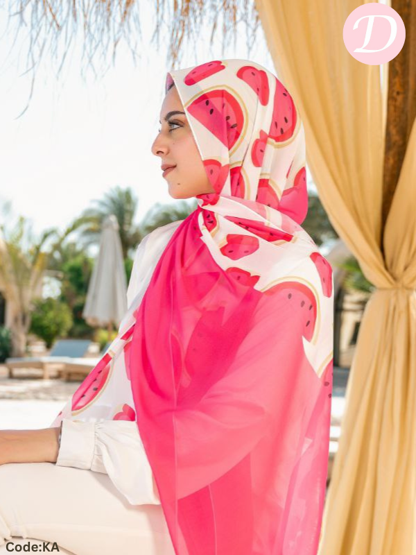 وشاح البطيخ - كريب شيفون