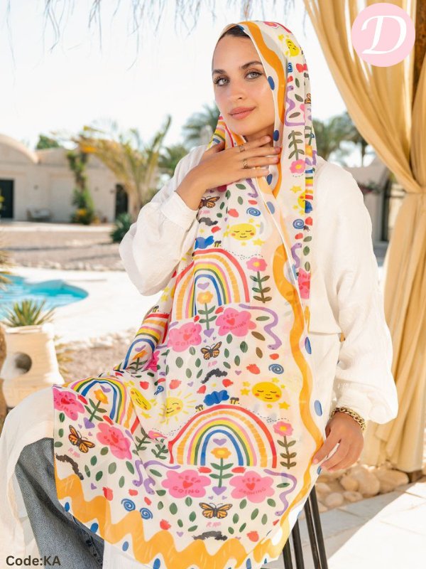 وشاح فرحة - كريب شيفون