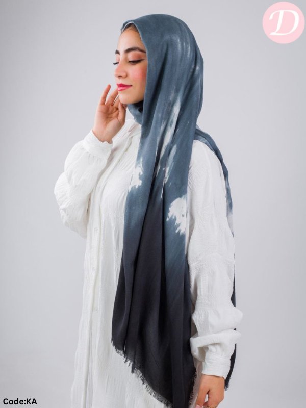 وشاح روك ستون - قطن مصبوغ بالربط - رمادي