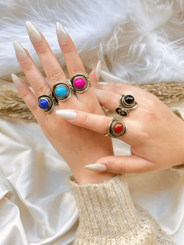 Qamar Agate Ring - Pure Copper