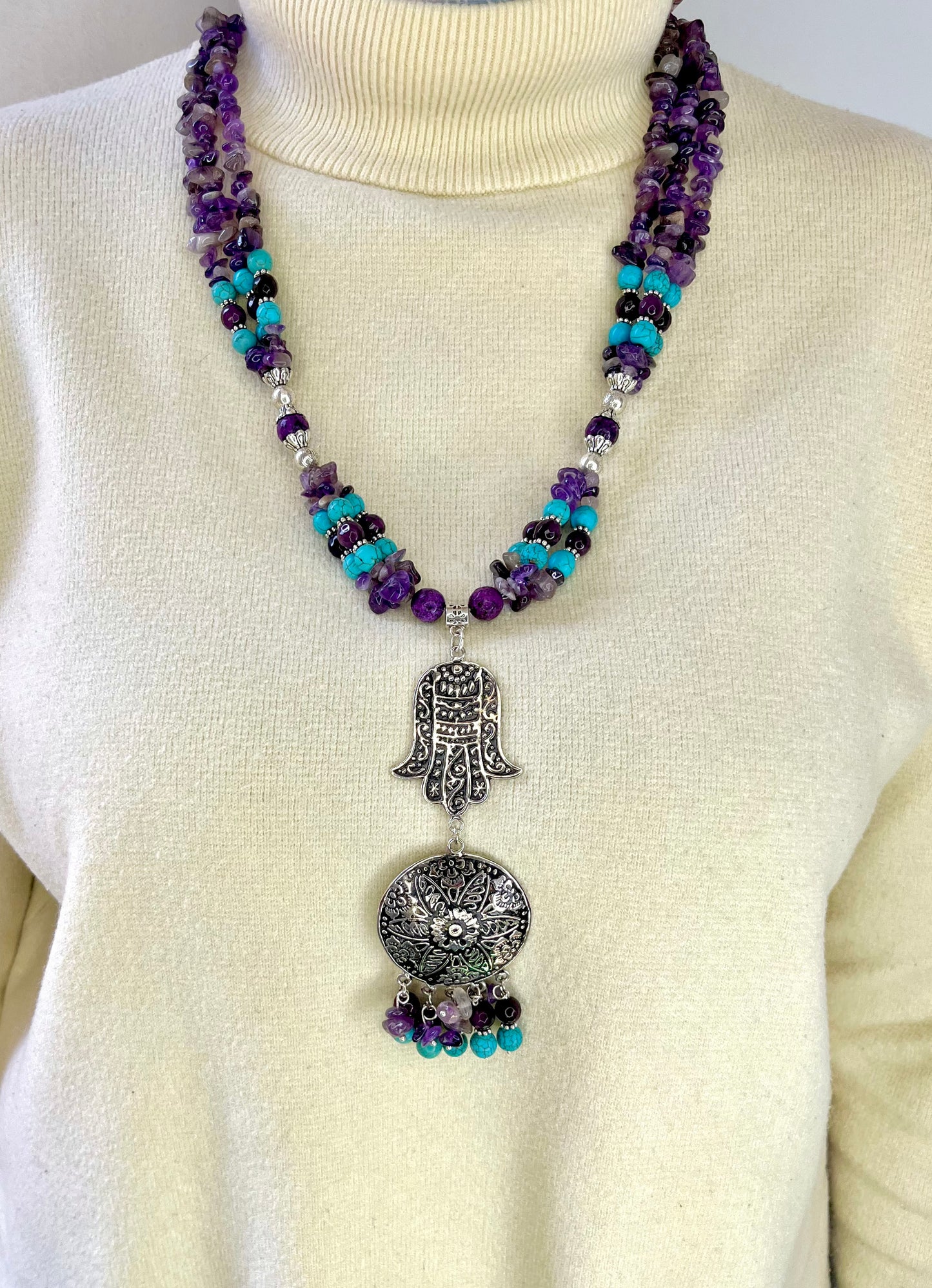 Hasnaa Necklace - Mixed Stones