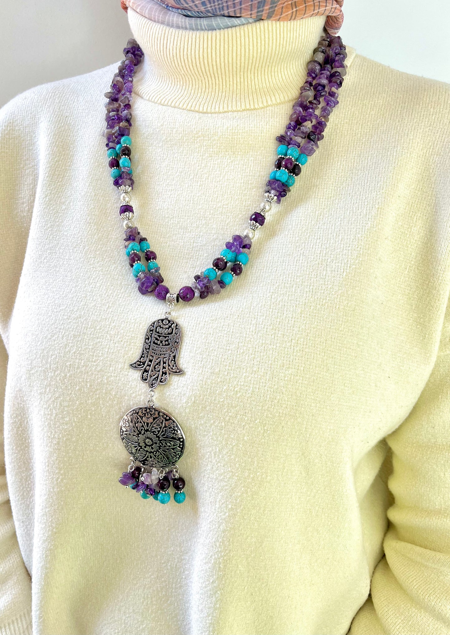 Hasnaa Necklace - Mixed Stones