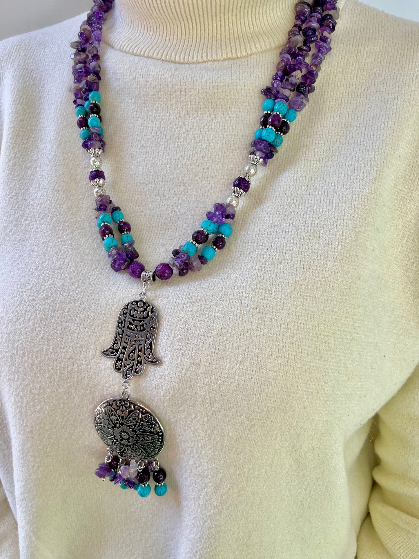 Hasnaa Necklace - Mixed Stones