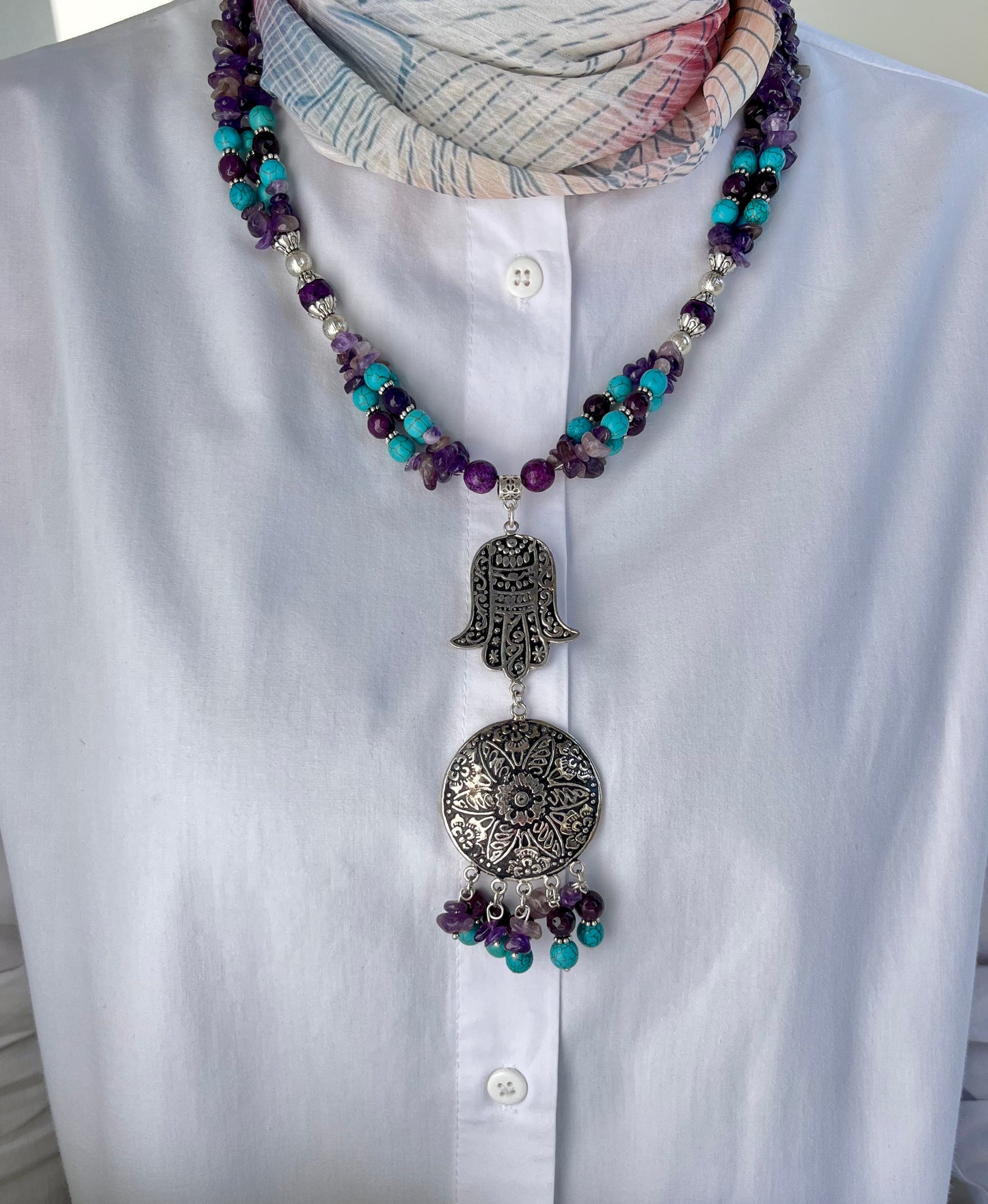Hasnaa Necklace - Mixed Stones