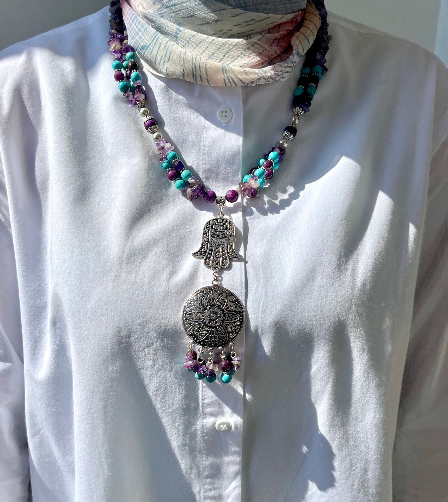 Hasnaa Necklace - Mixed Stones